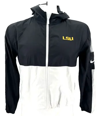 NEW Louisiana State LSU Tigers Nike Hoodie LS Full Zip Black Jacket Men's M • $42.49