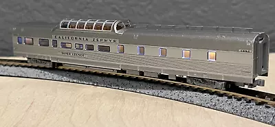 Kato Vista Dome Buffet California Zephyr Silver Lounge Passenger Car N-Scale • $102.85