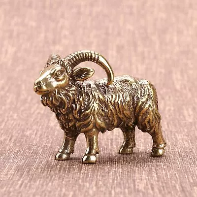 Solid Brass Goat Figurine Small Statue Home Ornament Animal Figurines Gift USA • $18.95