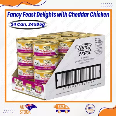 Fancy Feast Delights With Cheddar Chicken Wet Cat Food Adult 24 Can 24x85g AU • $42.99