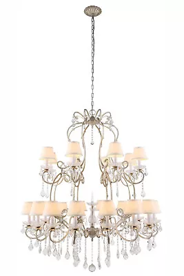 Giuseppe Lighting 1471G44SL 24 Light Chandelier Diana Vintage Silver Leaf • $1323