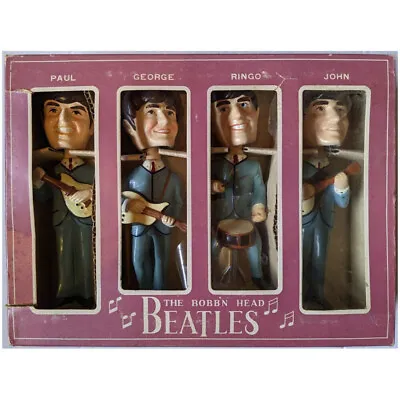 Beatles Original 1964 Bobbn Head Car Mascots Set Of 4 Dolls/Nodders Boxed SUPERB • $2000