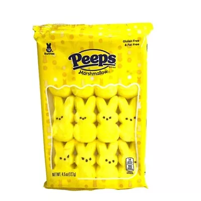 Peeps Yellow Marshmallow Easter Bunnies 12 Count Pack 4.5 Oz • $4.99