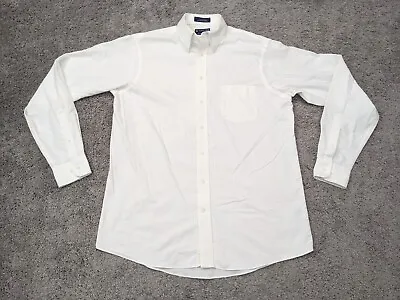 Stafford Essentials Oxford Shirt Mens 16 36-37 White Dress Shirt • $18.77