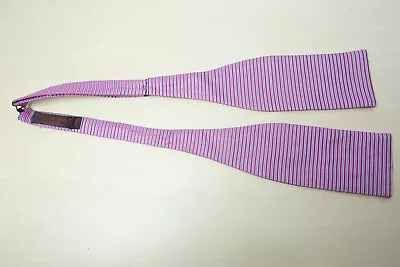 Charvet Bubblegum Pink Baby Blue Striped Mens Silk Bow Tie France • £81.72