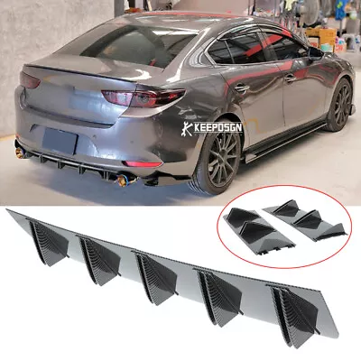 Carbon Look Rear Diffuser Bumper Spoiler Splitter Lip For Mazda Speed3 2003-2022 • $45.79