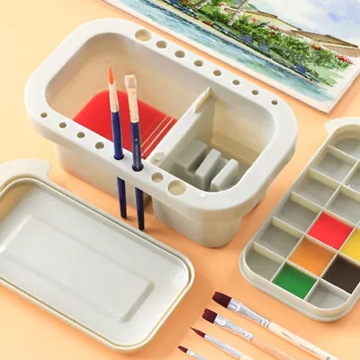 Watercolor Oil Painting Artist Paint Brush Tub Holder Bath Cleaner Storage -PN • £10.08