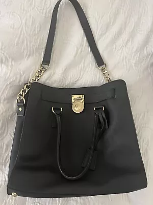 Michael Kors Purse  Bag Tote Black With Gold Chain • $35