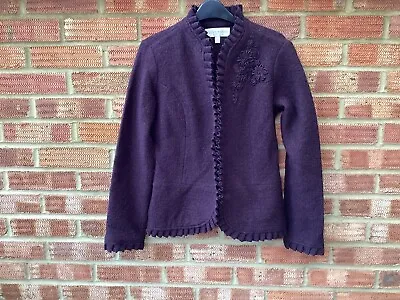 Edina Ronay Jacket 100% Wool Plum / Purple Colour Size S 8-10 • £6