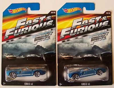 2014 Hot Wheels Fast & Furious Lot Of 2 Ford GT-40 8/8 | 08 • $13