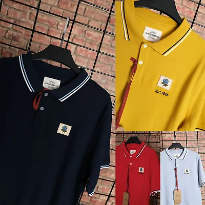 £24.29 • Buy Kent & Curwen Mens Designer Rose Chest Patch Polo Shirt T-Shirt T David Beckham