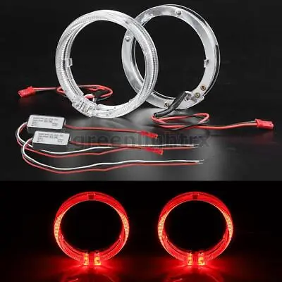 2X LED 80mm Light Guide Red Angel Eye Halo Ring For Projector Lens Headlight DRL • $13.98