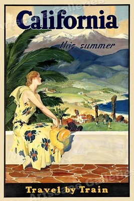 $12.95 • Buy 1934 California This Summer Travel By Train Vintage Style Travel Poster - 16x24