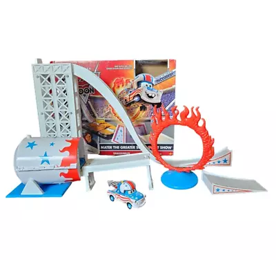 Disney Pixar Cars Toons Mater The Greater Super Stunt Show Cannonball RACE TRACK • $99.99