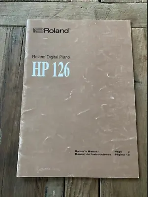 $31 • Buy Roland Digital Piano HP 126 Owner's Manual