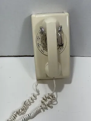 Western Electric Bell System AT&T White Beige  554BMP Rotary Dial Wall Telephone • $59.99