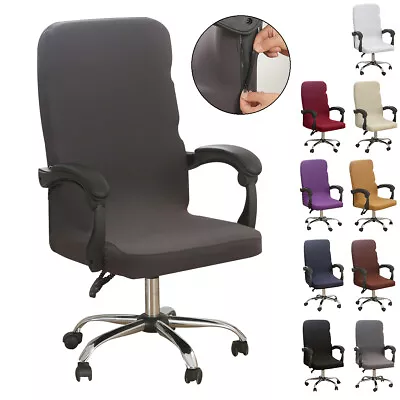 Computer Office Chair Cover With Zipper Stretch  Rotating Chair Seat Slipcover • $29.99