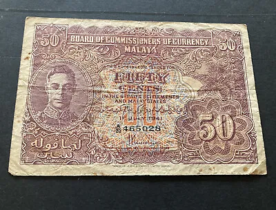£1.20 • Buy 1941 Malaya And The Straits Settlements 50 Cents Banknote