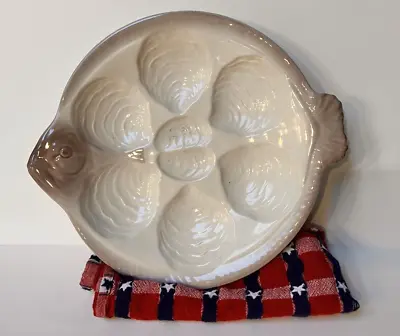OYSTER PLATTER MAJOLICA Numbered Waechtersbach Germany Glossy Earthenware FISH  • $75