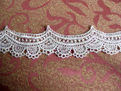 Exquisite Venise Lace Trim Scalloped Edge Rayon Bridal Craft 1-1/4  #1967 • $2.45