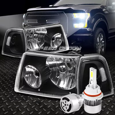 Black Housing Headlight+clear Corner+white Led 9007 Hid W/fan For 01-11 Ranger • $96.88