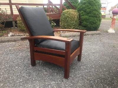 Antique GUSTAV Stickley  SIGNED Morris Chair.  Circa  1916  W7427 • $6900