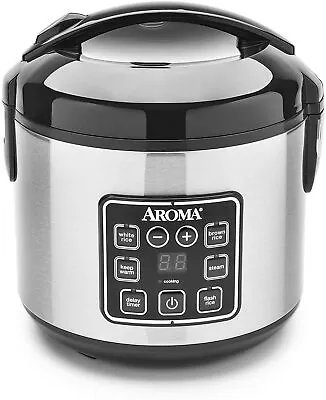Aroma 8 Cup Digital Cool-Touch Rice Cooker And Food Steamer Stainless • $29.99