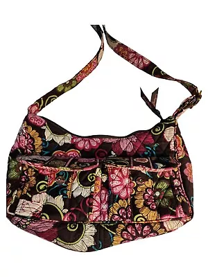 Vera Bradley Hope Garden  Crossbody Handbag Floral Zip Pockets 10X7X3 • $9