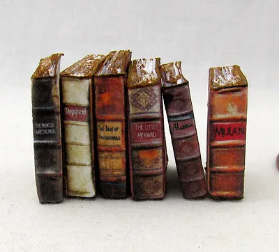 6 Miniature VINTAGE DISNEY Books Dollhouse 1:12 Scale Books PROP Faux Books • $8.12