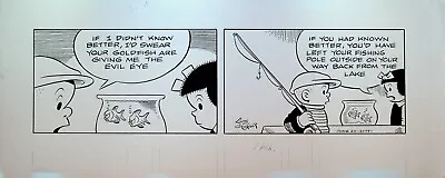 Nancy Comic Strip Original Art Guy Gilchrist June 20 2009 Gold Fish Fishing Pole • $144.30