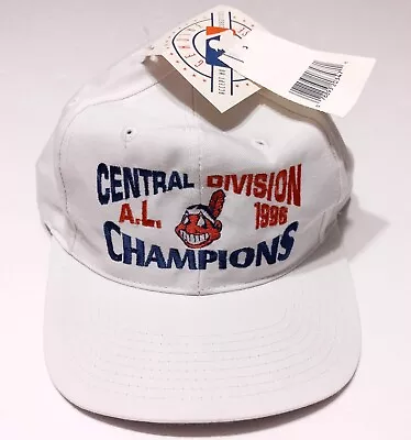 VTG Cleveland Indians 1996 AL Central Champions Snapback Hat Logo 7 ~ New • $19.99