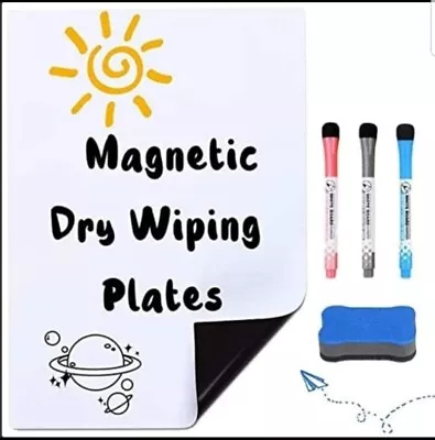 A4 Magnetic Whiteboard Fridge Planner Dry Wipe With 3 Pens And Eraser  • £6.79