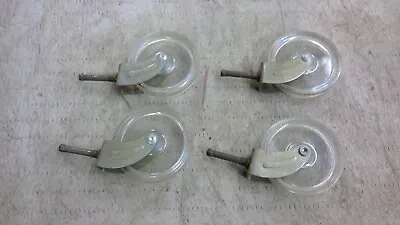 Lot Of 4 Vintage Clear Plastic Acrylic Casters 3” Diameter Wheel • $19.99