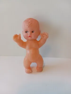 Vintage 4 Inch Plastic Nude Baby Doll Molded Hair Head Moves Hong Kong • $7.99