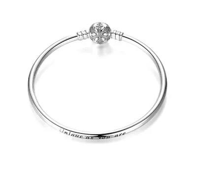 $99 • Buy NEW Authentic Genuine PANDORA Silver Snowflake Bangle 19cm - 590740CZ RETIRED