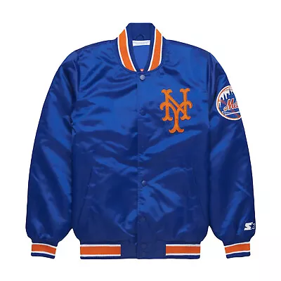 Mets Royal Blue Satin Mets Baseball Bomber Style Letterman Varsity Jacket • $95