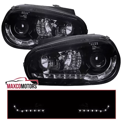 Smoke Projector Headlights Fits 1999-2006 Volkswagen Golf MK4 LED Strip Lamps • $157.04