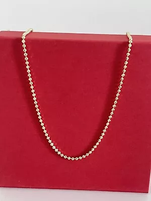 14k Yellow Gold SOLID Ball Army Chain Mooncut Yellow Gold 2 Mm 24 Inch • $621