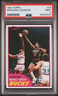 1981 Topps #24 Marques Johnson Milwaukee Bucks PSA 9 Mint Just Graded • $27