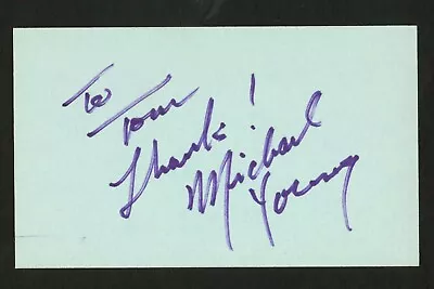 Michael Young Signed Autograph Auto 3x5 Index Card Actor & Television Host C799 • $19.99