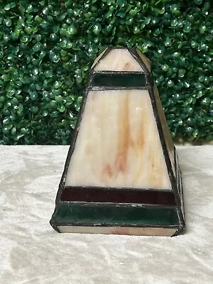 Vintage Stained Glass Table Lamp Base Shade Tiffany Style Mission Craftsman • $45