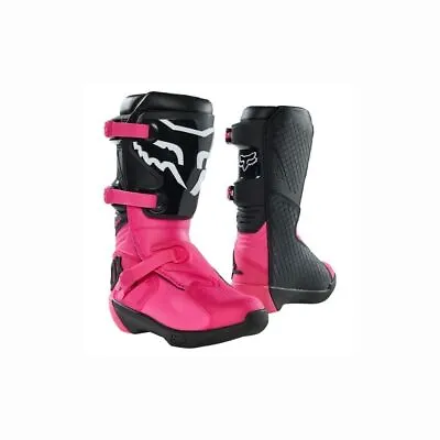 Fox Racing - Comp Youth Girls Motocross Off Road Dirt Bike Boots - Black/Pink • $151.11