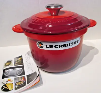 Le Creuset Enamel Cast Iron Ombre Cerise Rice Pot Stoneware Inner Lid 2.25qt New • £260.58