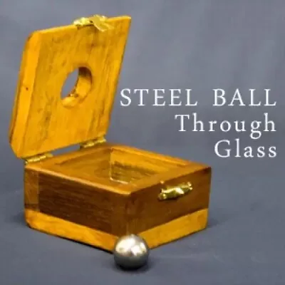 Steel Ball Thru Glass Gimmick Wood Box Penetration Solid Glass Sheet Magic Trick • $24.99