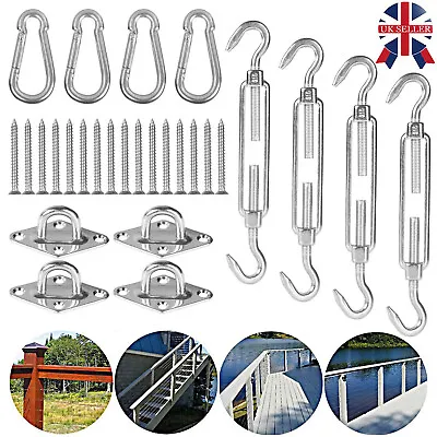 Stainless Steel Sun Shade Sail Accessory Wall Fixing Mounting Hardware Kit Tool • £9.88