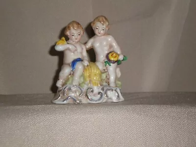 Made In Occupied Japan Blond Cherubs Duo Porcelain Figurine Collectible VTG • $29.99