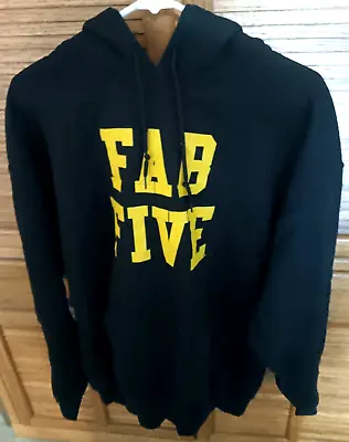 Fab Five Michigan Wolverines Mens Large Hoodie Hooded Sweatshirt Pullover Black • $14.99