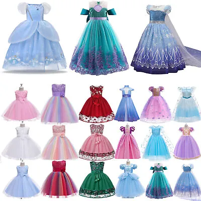 $35.19 • Buy Kids Girls Princess Dress Cosplay Costume Birthday Evening Party Ball Gown Dress
