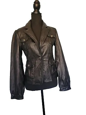 Mossimo Moto Crinkle Leather  Blazer Jacket Black / XS • $29.99