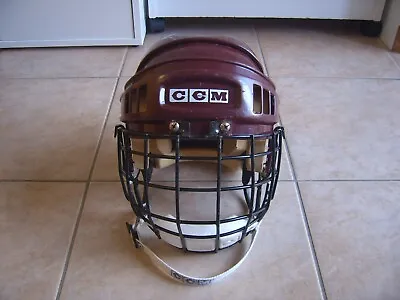 Good Vintage CCM HT2 Hockey Helmet Sz Large Maroon Color • $120